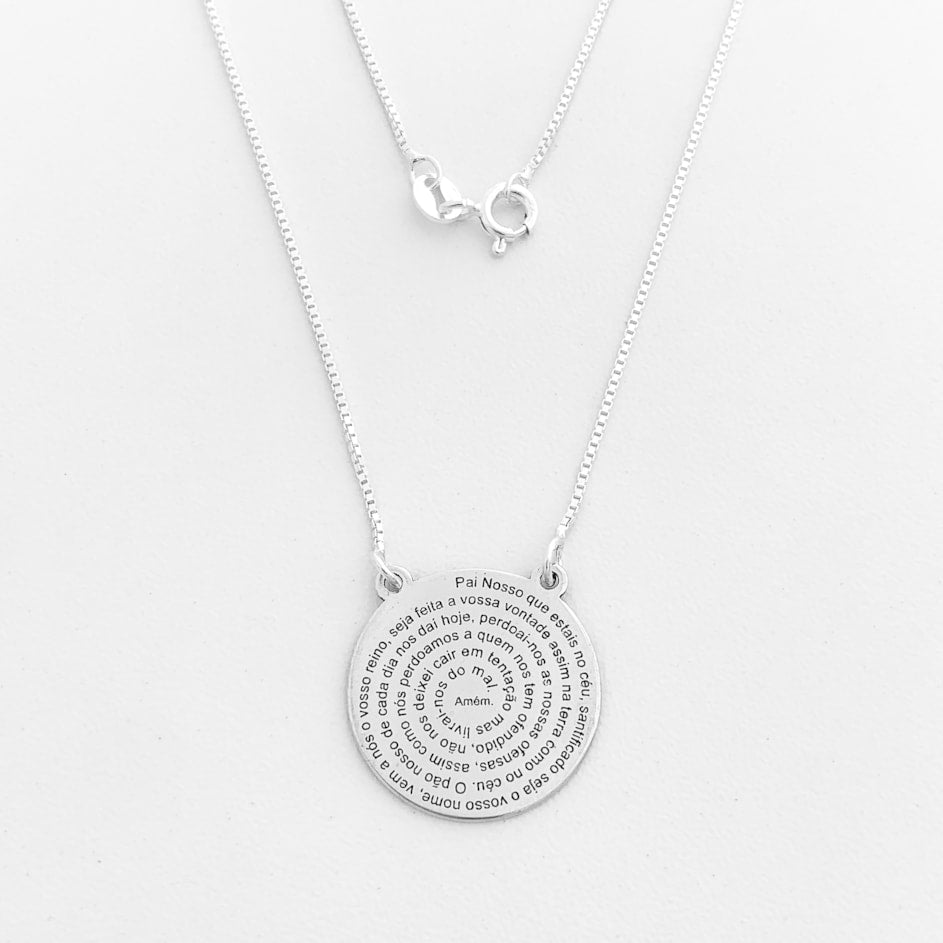 Gargantilha com Oração do Pai Nosso - 50cm