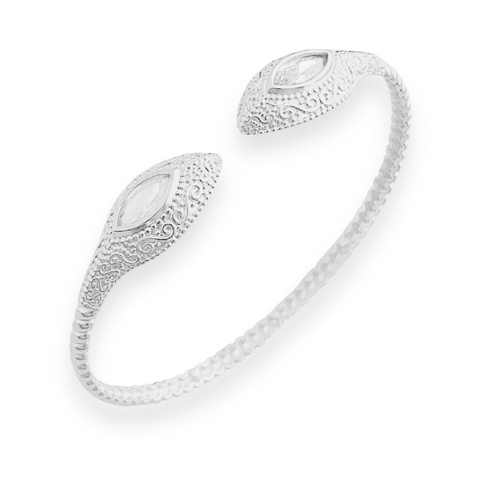 Bracelete com Pontas Trabalhadas e Zircônia