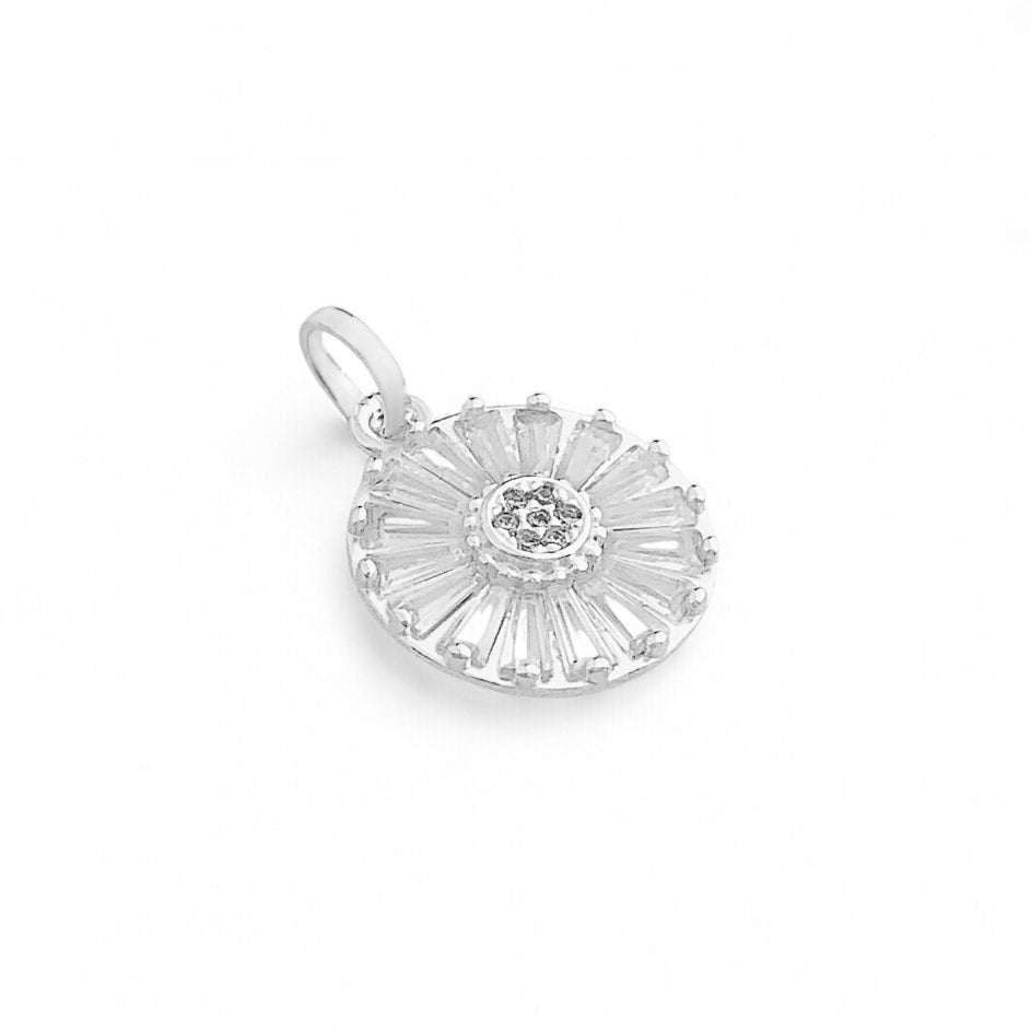 Pingente de Flor Cravejado com Zircônias