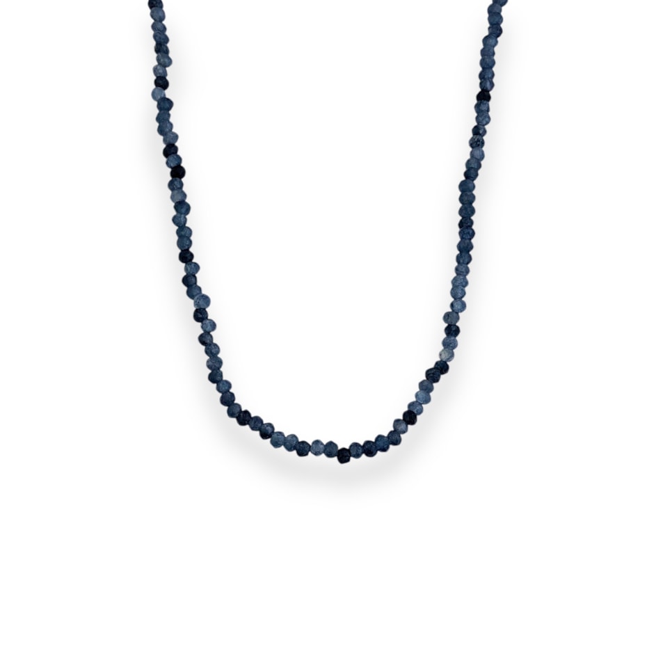 Gargantilha em Jade Safira Translúcido - 36cm