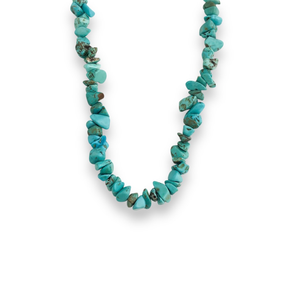 Gargantilha de Cascalho Turquesa Azul - 70cm