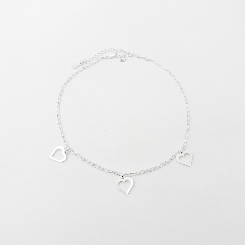 Tornozeleira com Corações Vazados