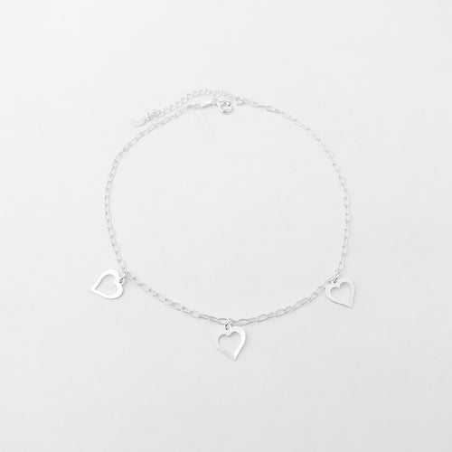 Tornozeleira com Corações Vazados