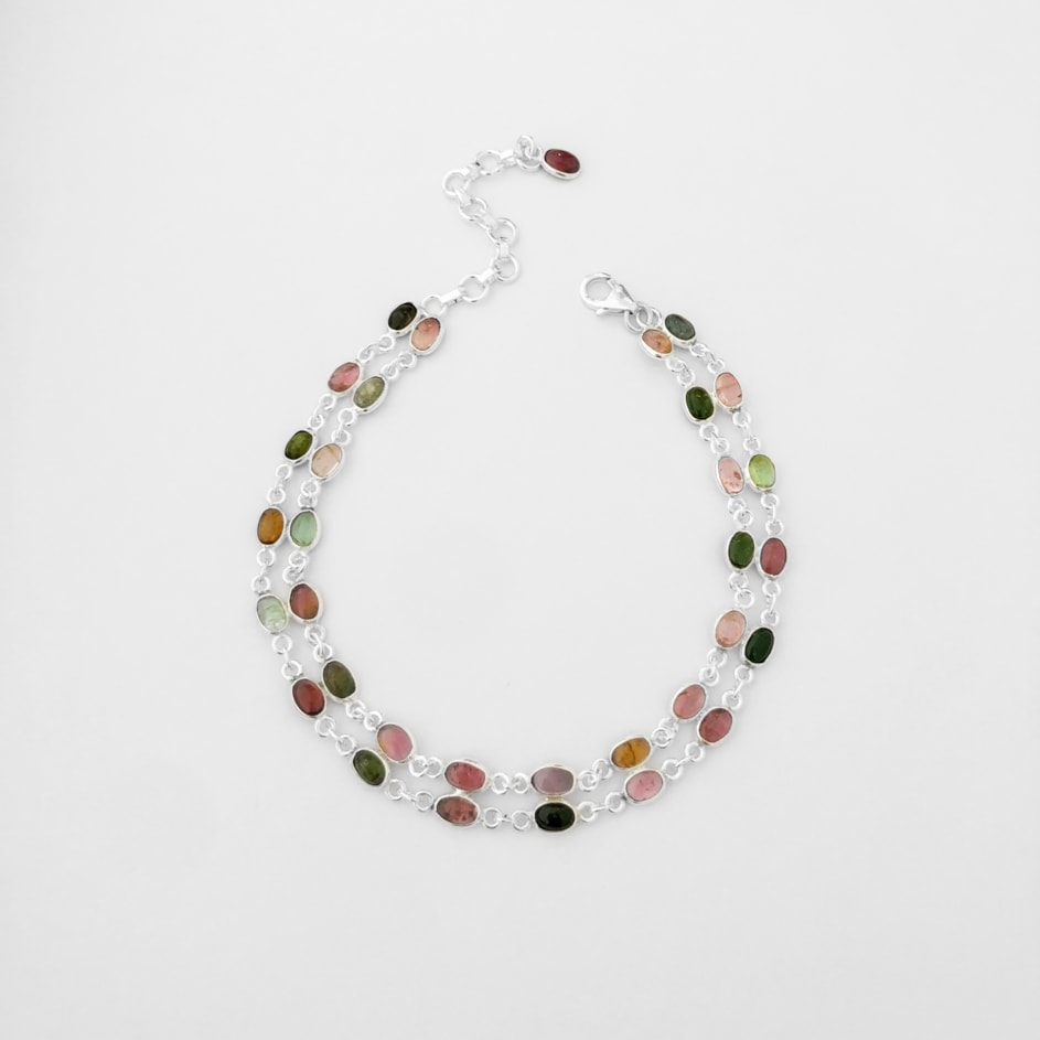 Tornozeleira com Turmalina Melancia