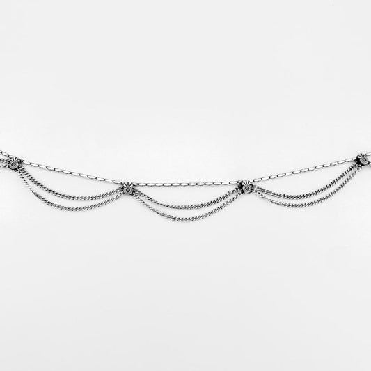 Tornozeleira Rendada em Prata Baixa - 25,5cm