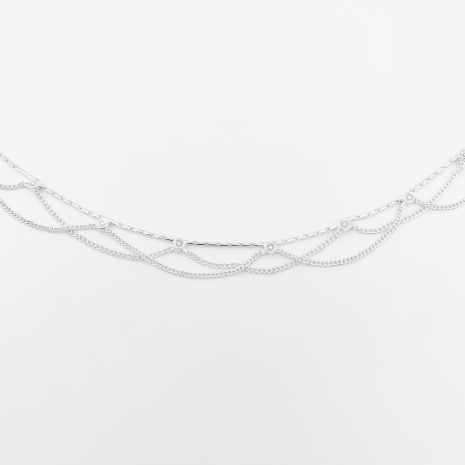 Tornozeleira Rendada em Prata Baixa - 26cm