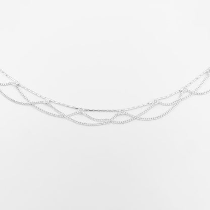 Tornozeleira Rendada em Prata Baixa - 26cm