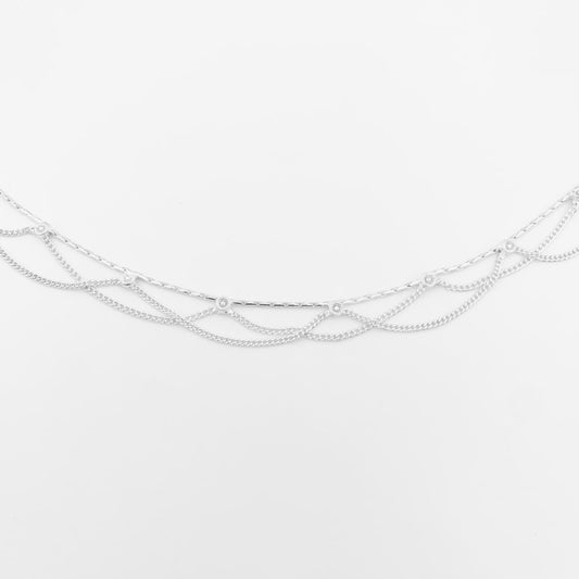 Tornozeleira Rendada em Prata Baixa - 26cm