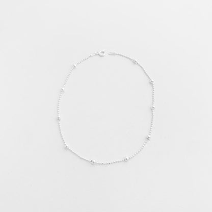 Tornozeleira de Bolinha Diamantada com Bolinhas - 23,5cm