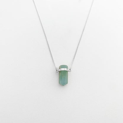 Escapulário "O amor é a resposta, não importa a pergunta" com Amazonita - 70cm