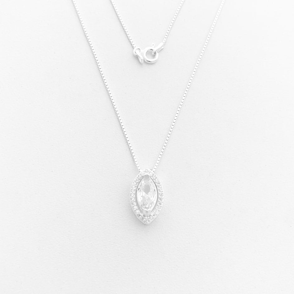 Gargantilha Zircônia Navete - 45cm