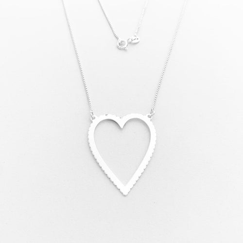 Gargantilha Coração Grande Vazado – 50cm