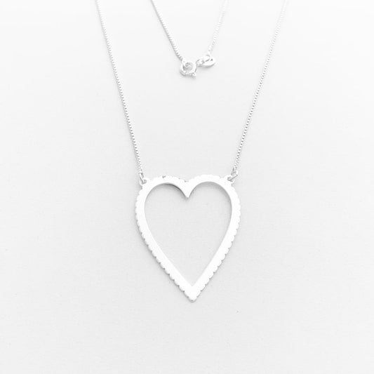 Gargantilha Coração Grande Vazado – 50cm