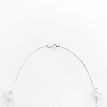 Gravatinha de Cascalho com Ametista, Quartzo Rosa, Quartzo transparente e Quartzo Azul