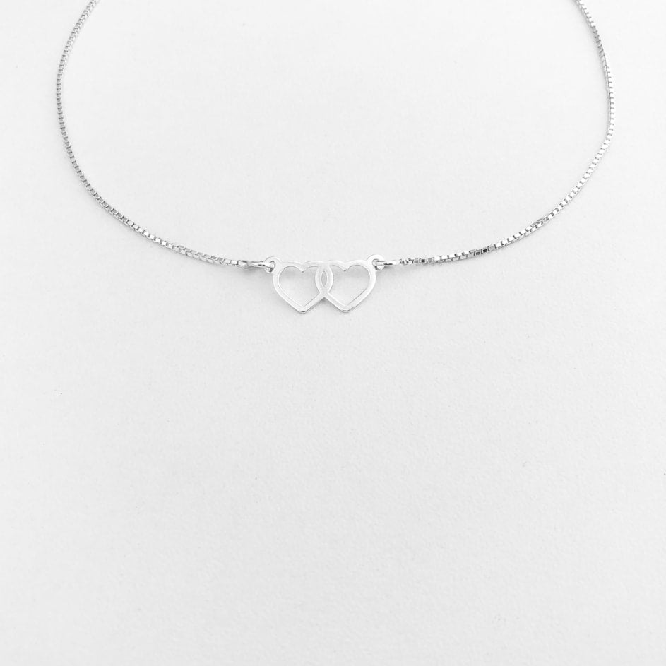 Tornozeleira com Dois Coração Vazado - 24cm