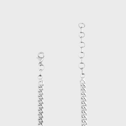 Gargantilha de Corrente Grumet com Pedra Ônix - 40cm