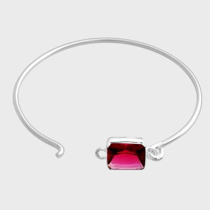 Bracelete Fino de Encaixe com Zircônia Rubi