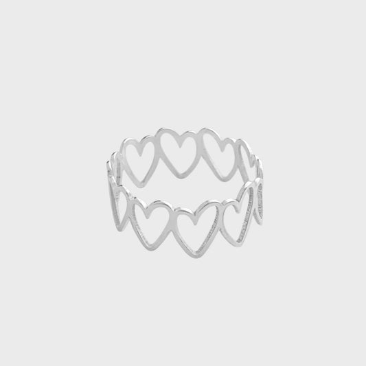 Anel com Aro de Coração Vazado