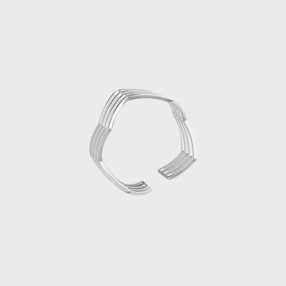 Anel Ajustável Geométrico Vazado
