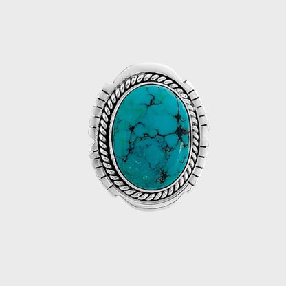 Anel de Turquesa com Aro Trabalhado