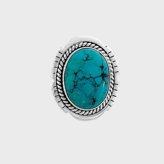 Anel de Turquesa com Aro Trabalhado