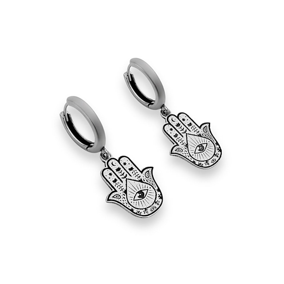 Brinco de Argola com Mão de Fátima