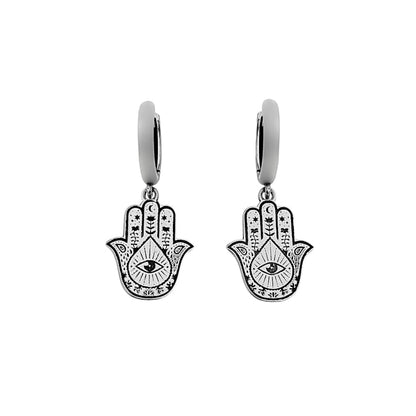 Brinco de Argola com Mão de Fátima