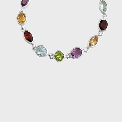 Pulseira com Zircônias Coloridas - 17cm