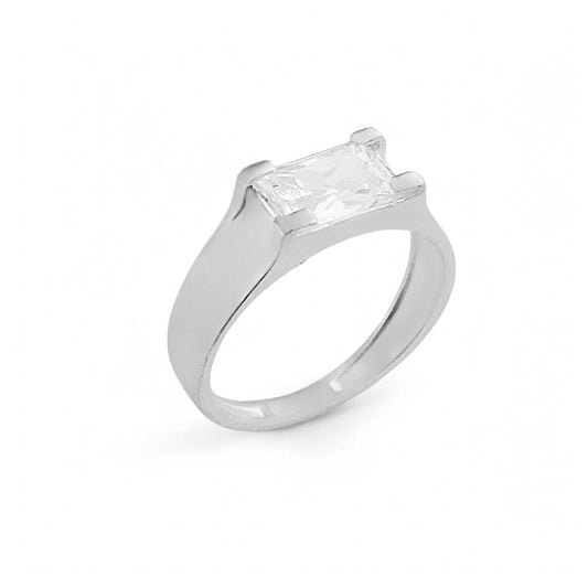 Anel com Zircônia Retangular