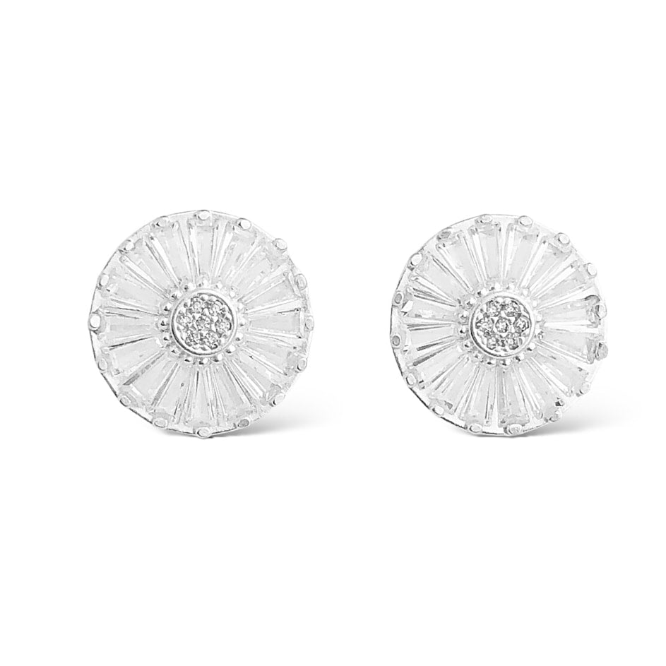 Brinco de Flor Cravejdo com Zircônias