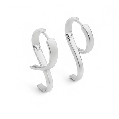 Brinco de Argola Abaulado com Duas Pontas
