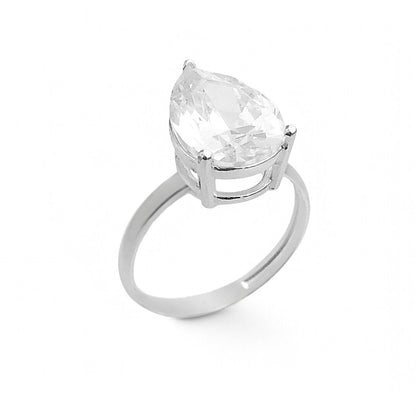 Anel com Zircônia em Gota