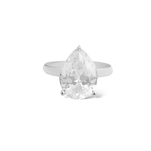 Anel com Zircônia em Gota