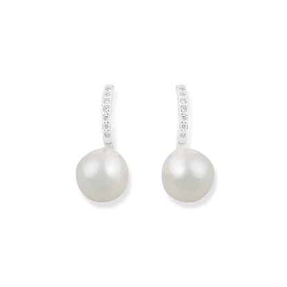 Brinco Cravejado com Zircônias e Pérola