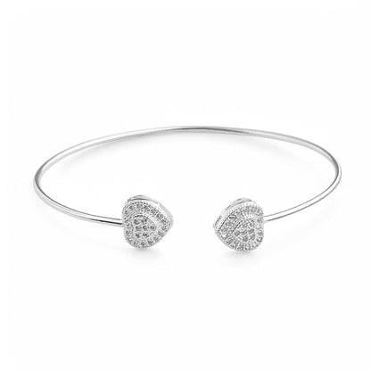 Bracelete com Coração Cravejado de Zircônias nas Pontas