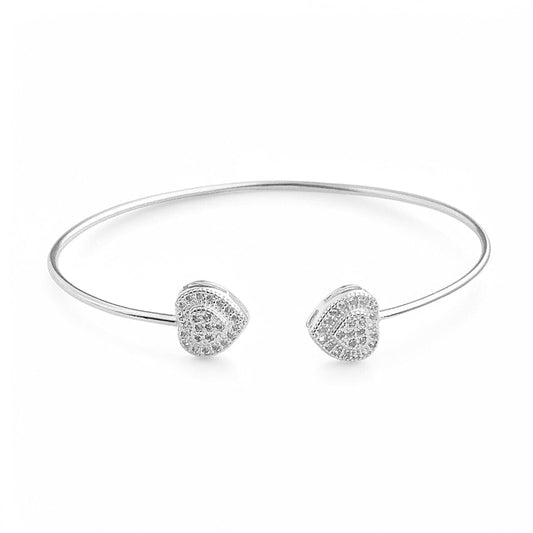 Bracelete com Coração Cravejado de Zircônias nas Pontas