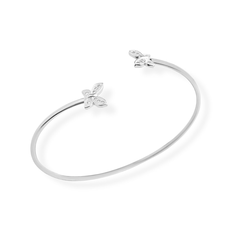 Bracelete com Borboletas Cravejadas de Zircônias nas Pontas