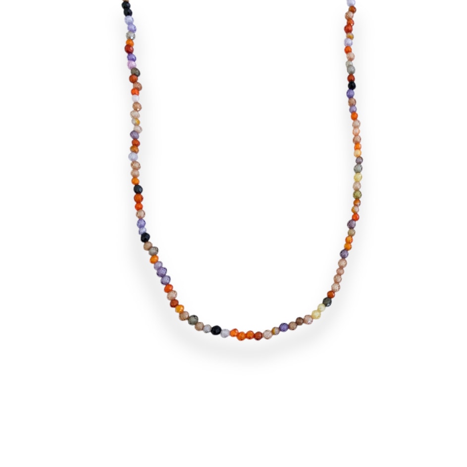 Gargantilha com Zircônias Coloridas - 38cm