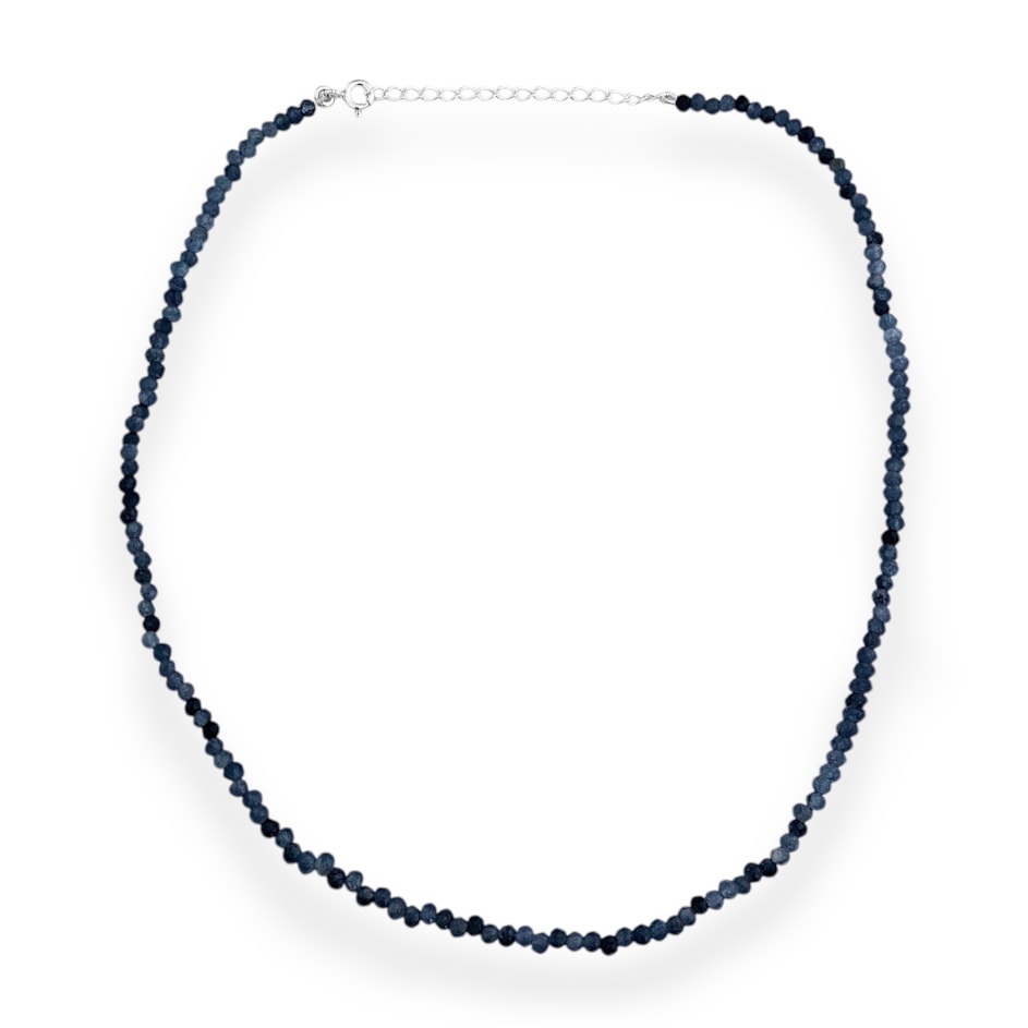 Gargantilha em Jade Safira Translúcido - 36cm