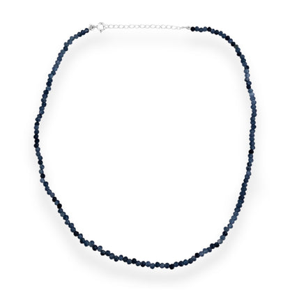 Gargantilha em Jade Safira Translúcido - 36cm