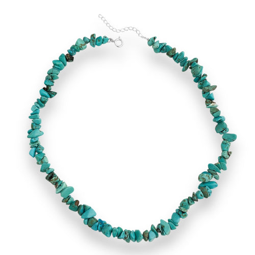 Gargantilha de Cascalho Turquesa Azul - 70cm