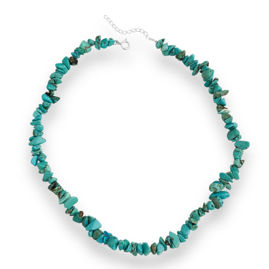 Gargantilha de Cascalho Turquesa Azul - 70cm