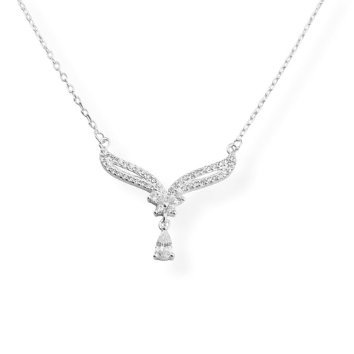 Gargantilha com Pingente cravejado de Zircônias - 38cm