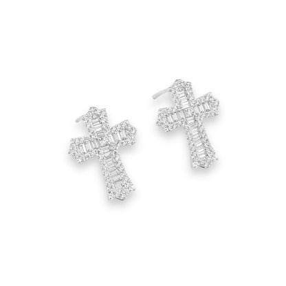 Brinco de Cruz Cravejado com Zircônias