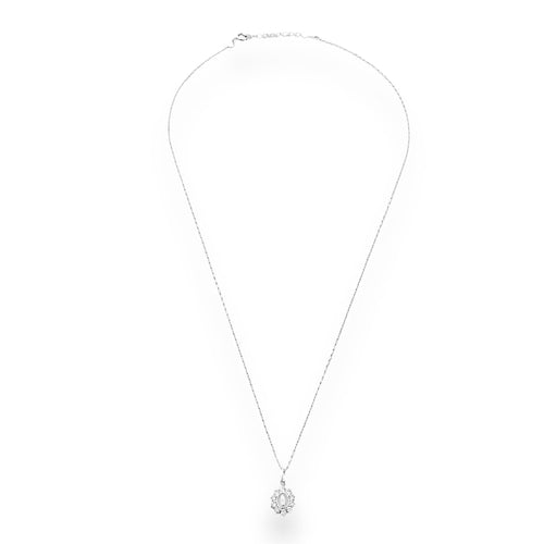 Gargantilha de Nossa Senhora das Graças com Bordas Cravejadas de Zircônias - 45cm