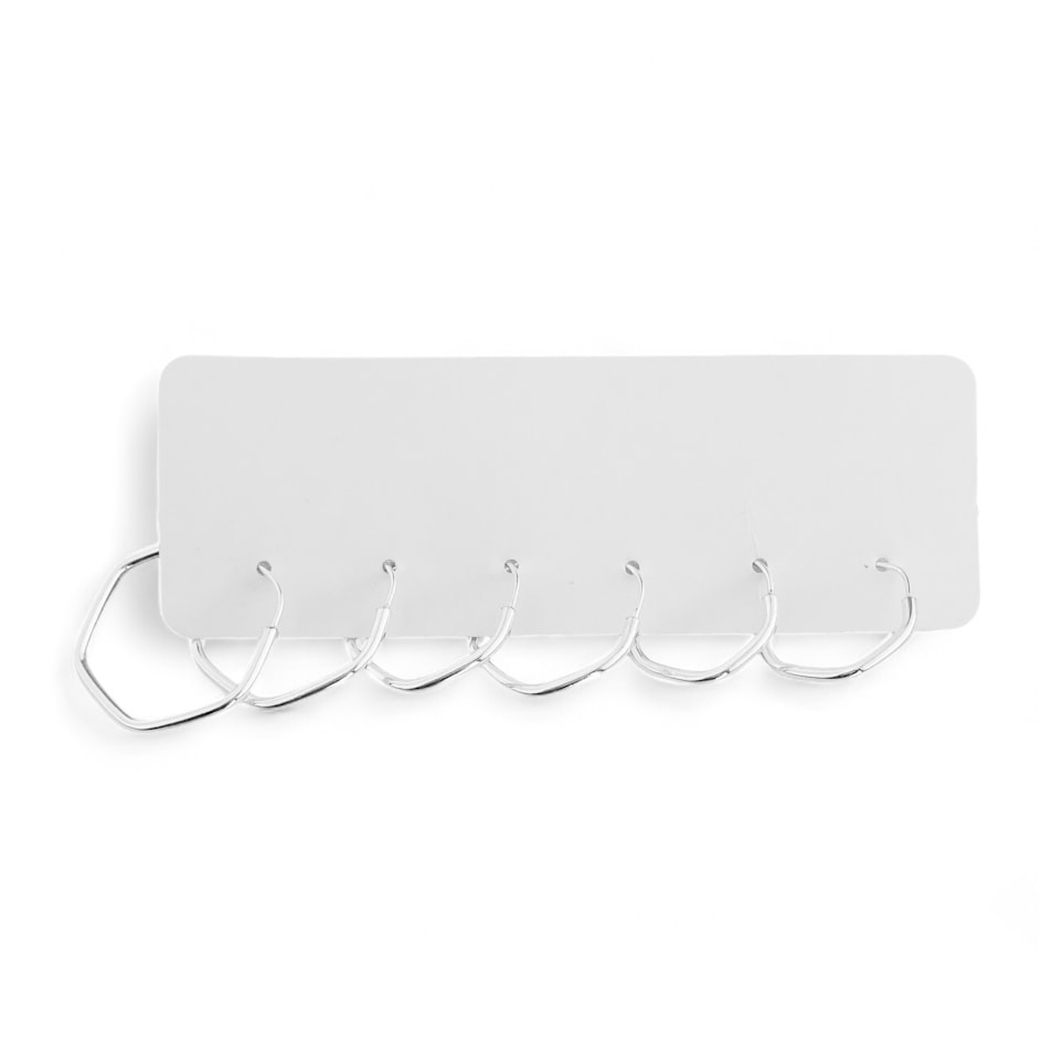 Trio de Brincos de Argola Hexágono