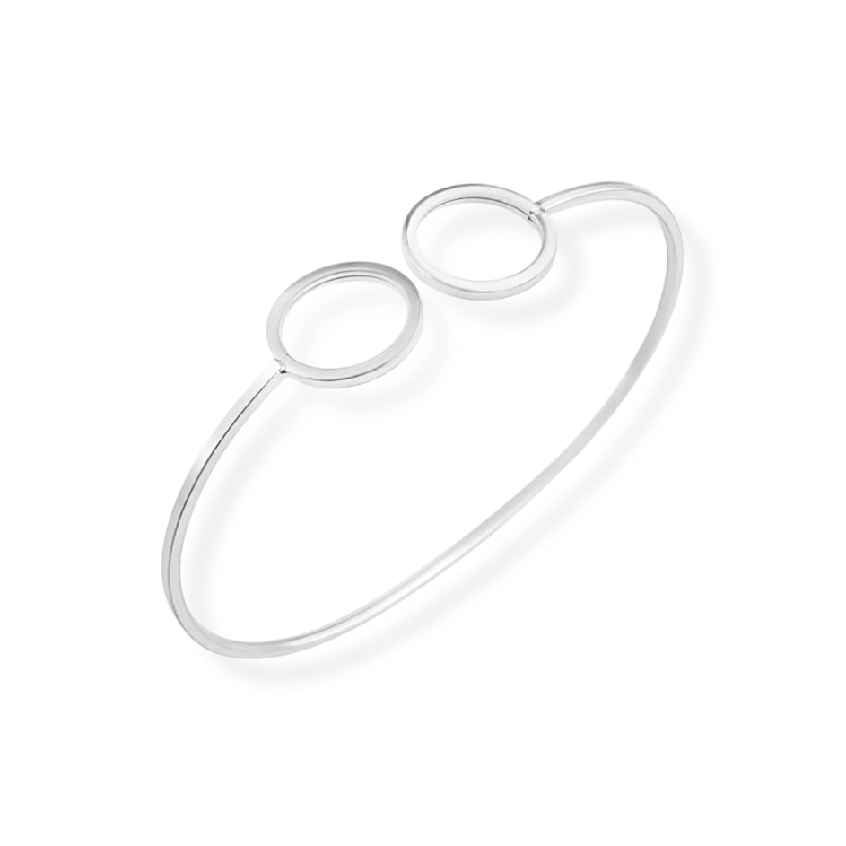 Bracelete com Círculo Vazados nas Pontas